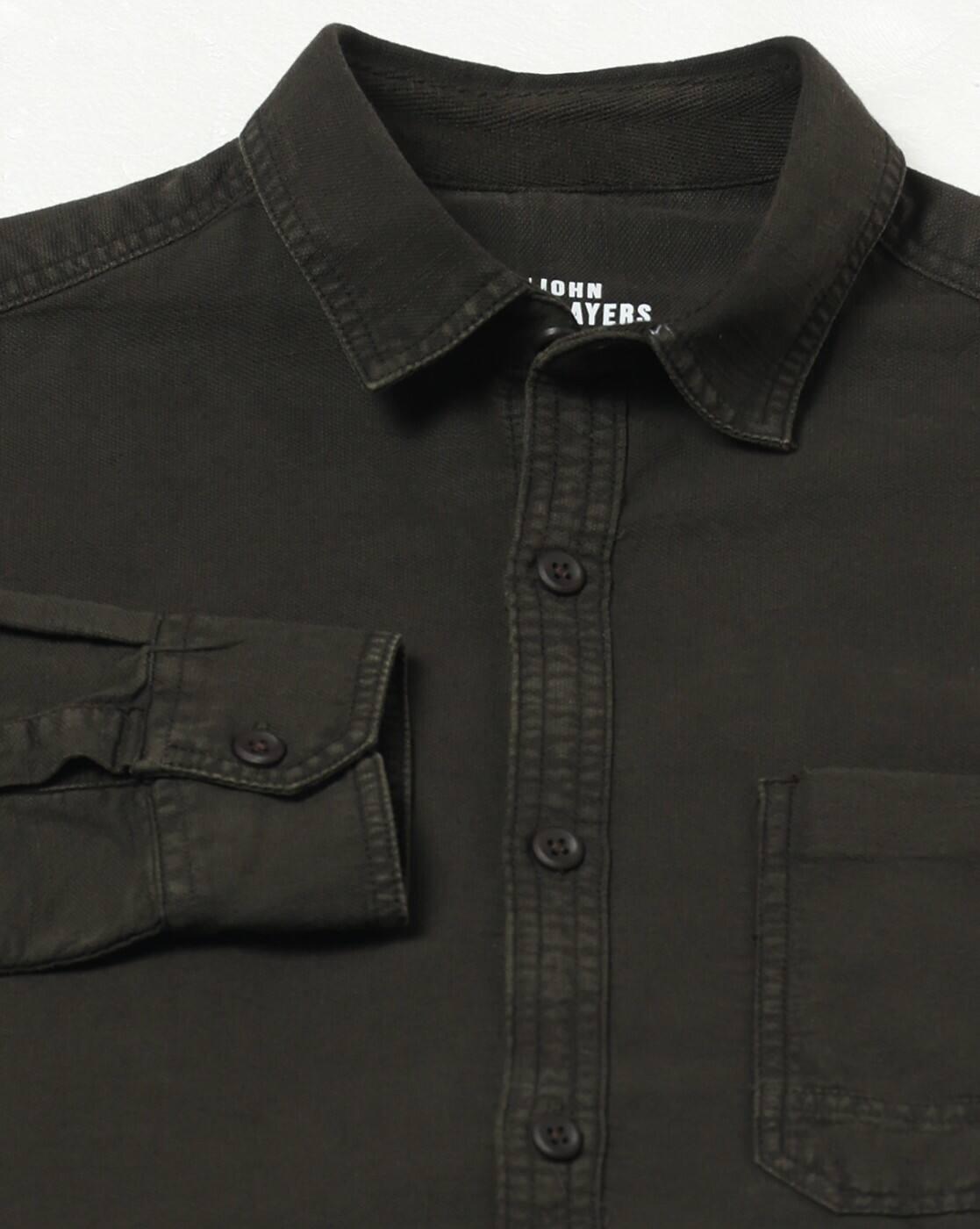 JOHN PLAYERS JEANS | Men Slim Fit Cotton Shirt with Patch Pocket|5