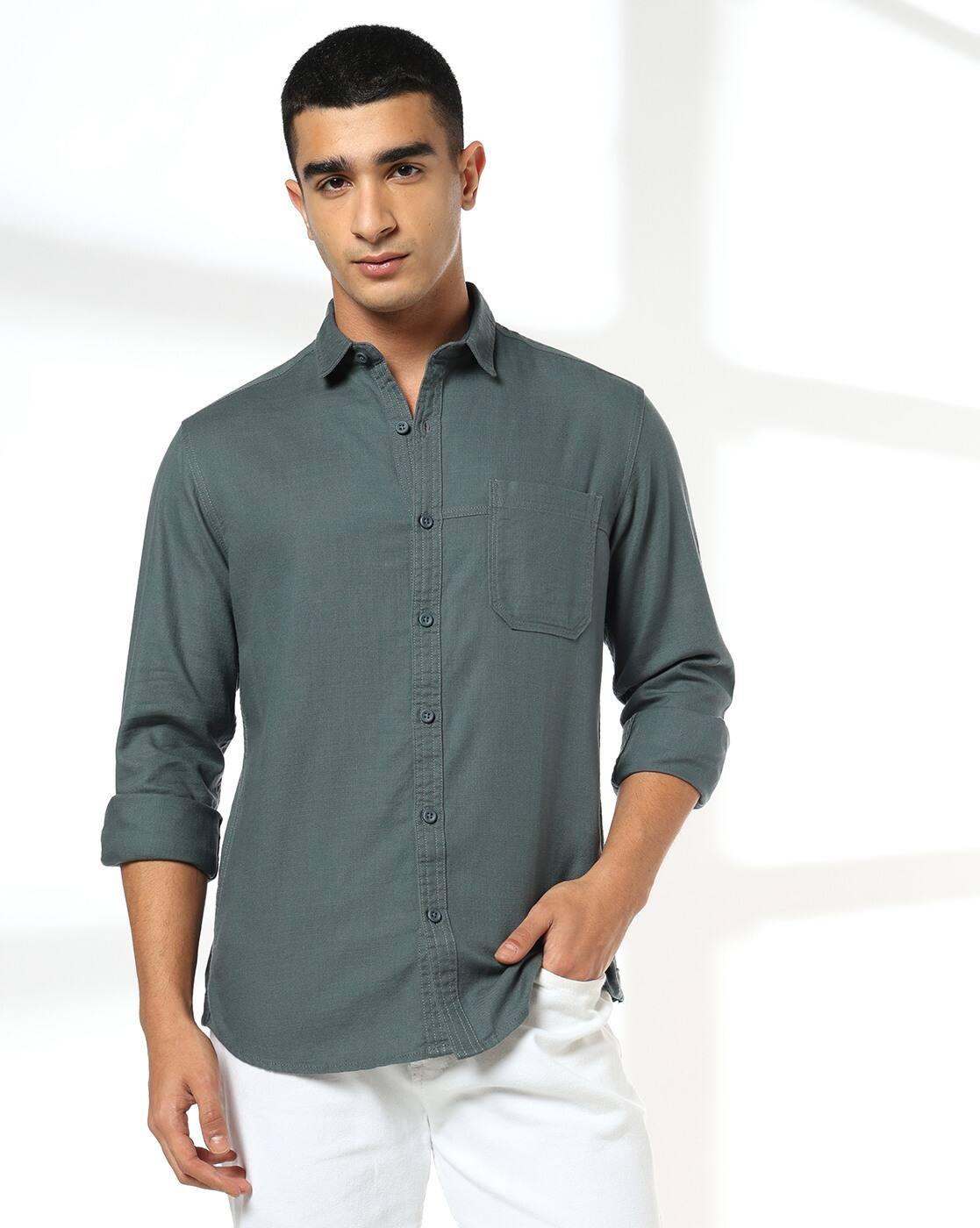 Men Slim Fit Cotton Casual Shirt