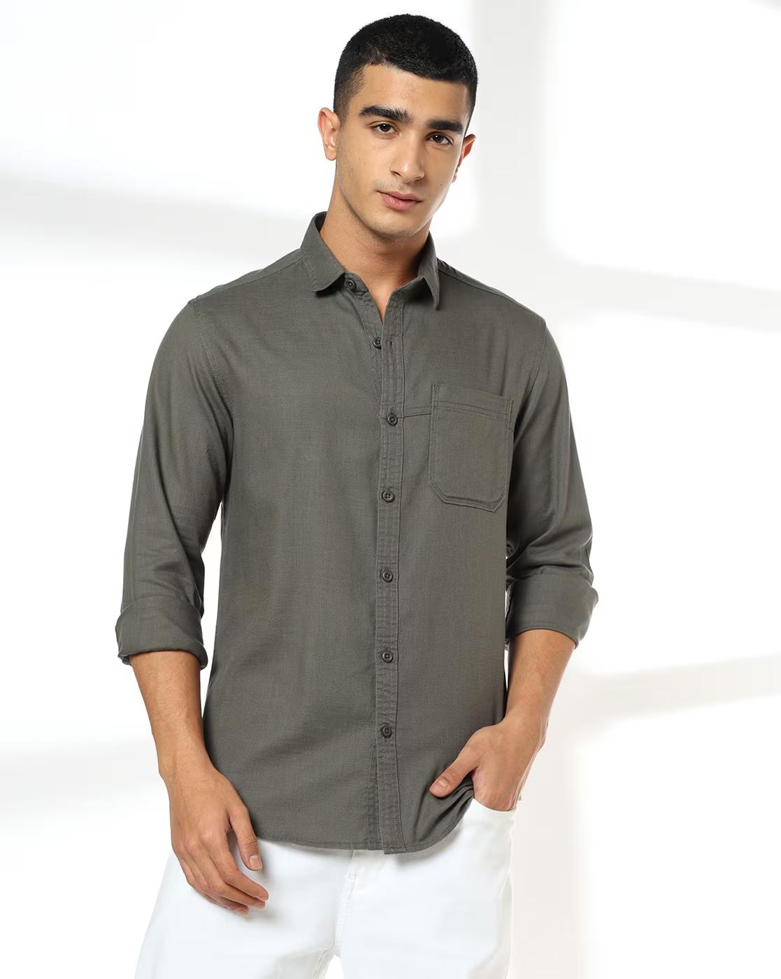 JOHN PLAYERS JEANS | Men Slim Fit Cotton Casual Shirt|0