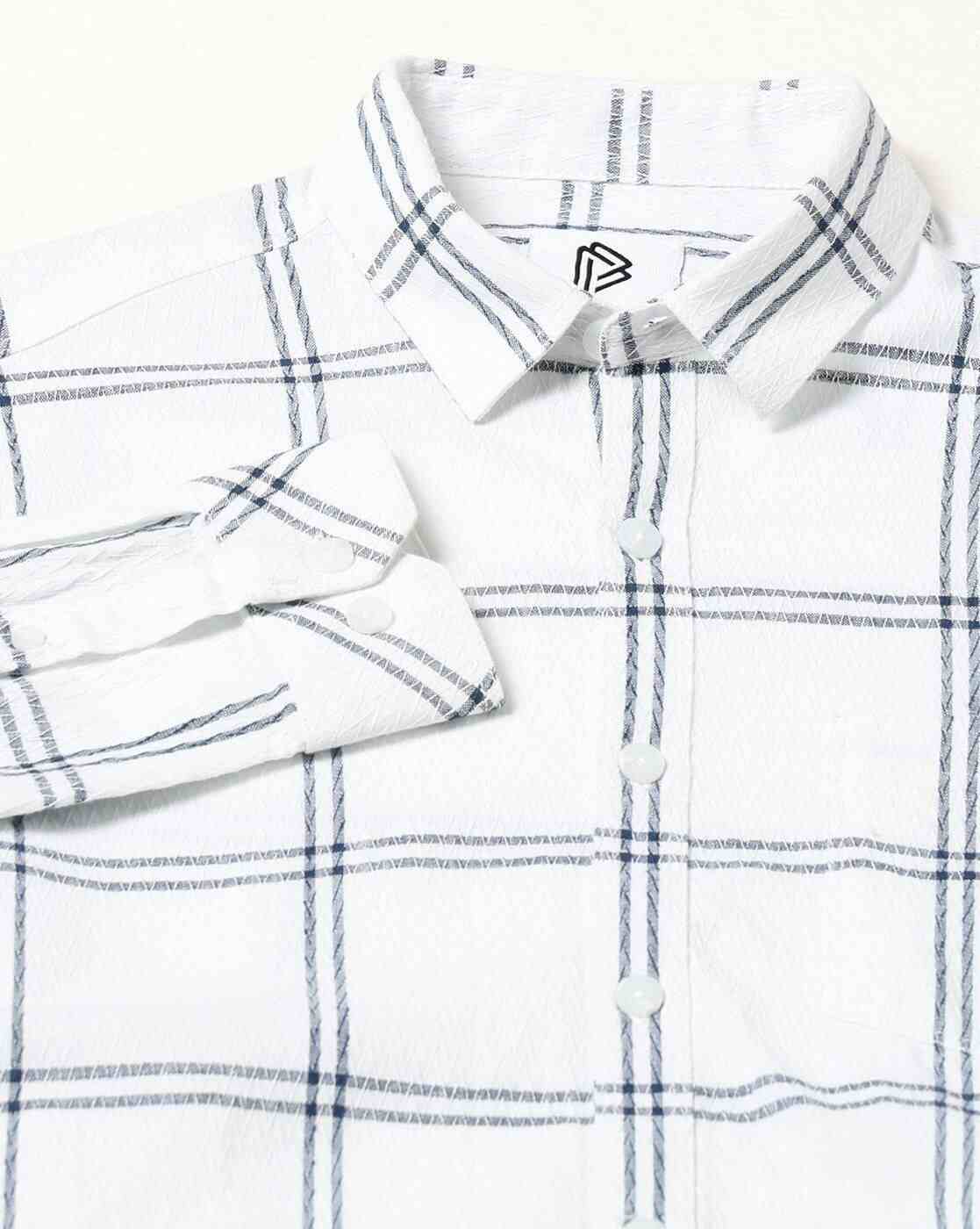 JOHN PLAYERS JEANS | Men Checked Slim Fit Cotton Shirt with Patch Pocket|5