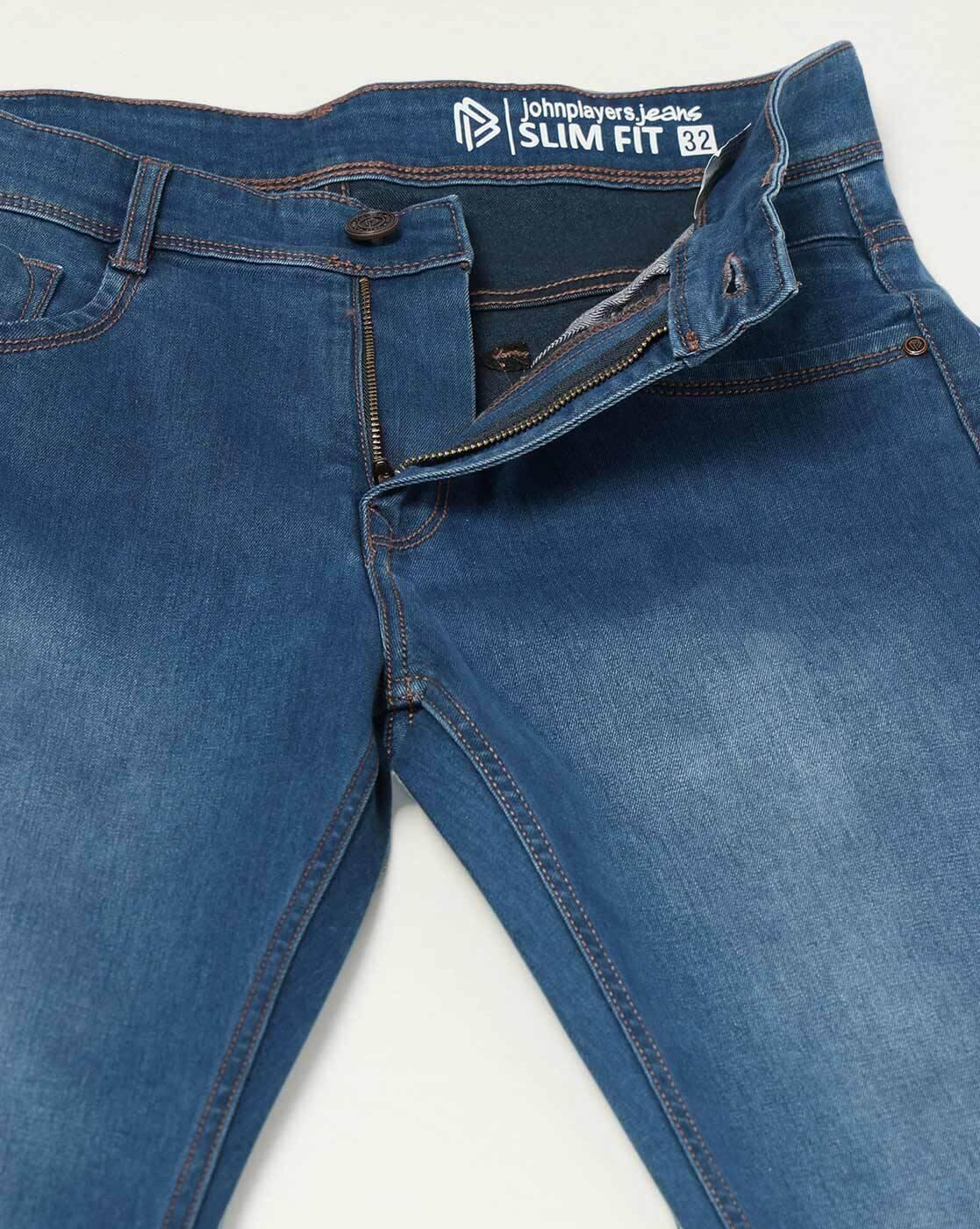 JOHN PLAYERS JEANS | Men Lightly Washed Slim Fit Jeans|4