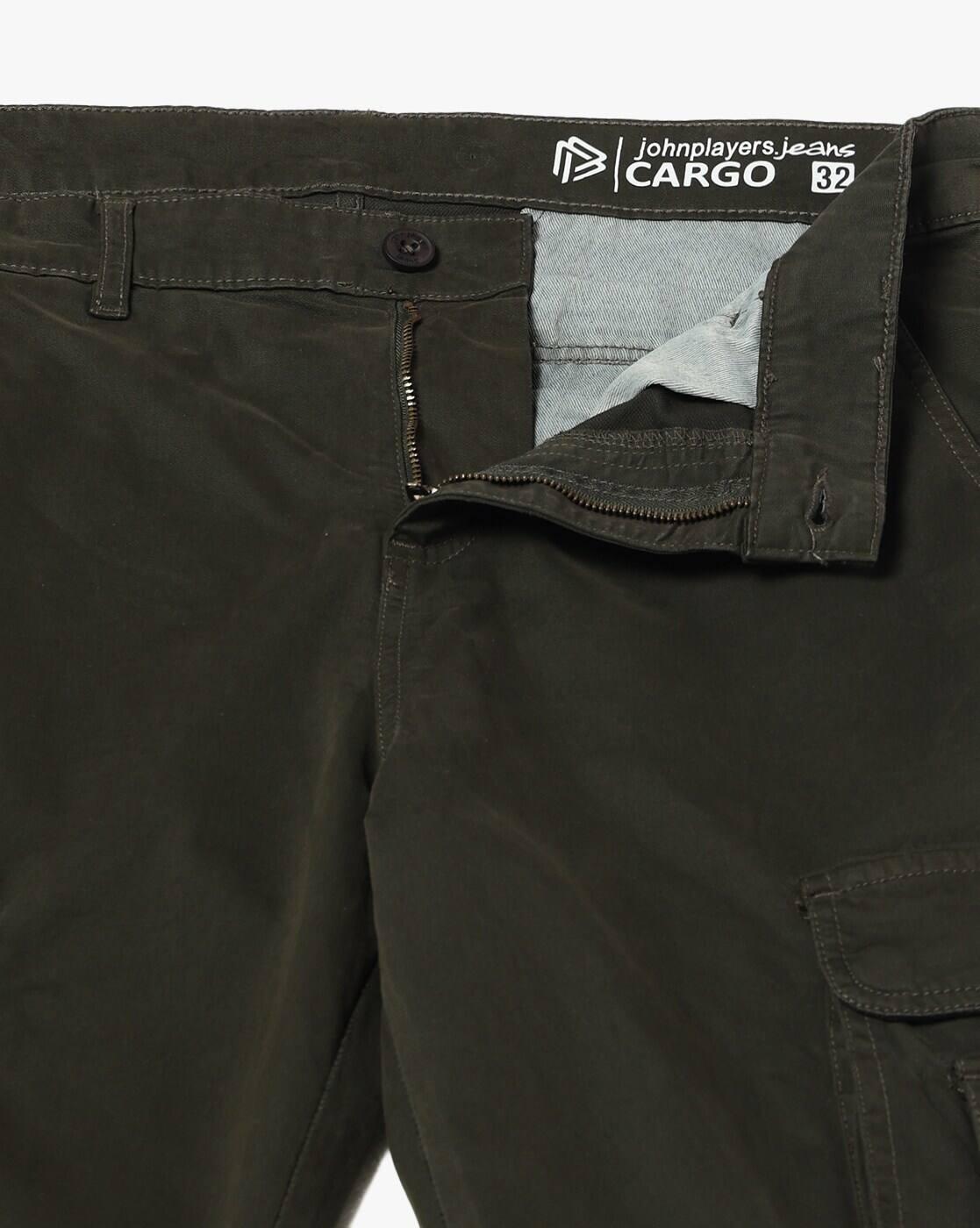 JOHN PLAYERS JEANS | Men Regular Fit Cargo Pants|4