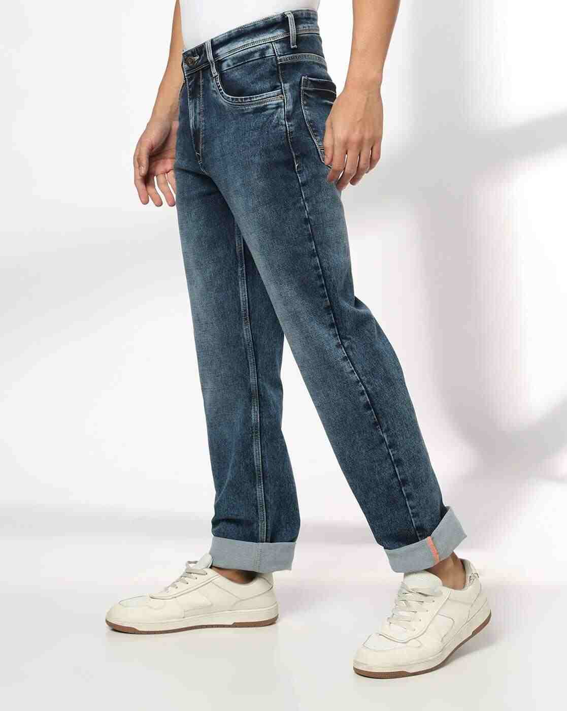JOHN PLAYERS JEANS | Men Mid-Wash Straight Stretchable Jeans|1