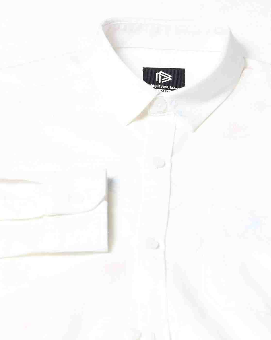 JOHN PLAYERS JEANS | Men Patterned Slim Fit Cotton Shirt with Patch Pocket|5