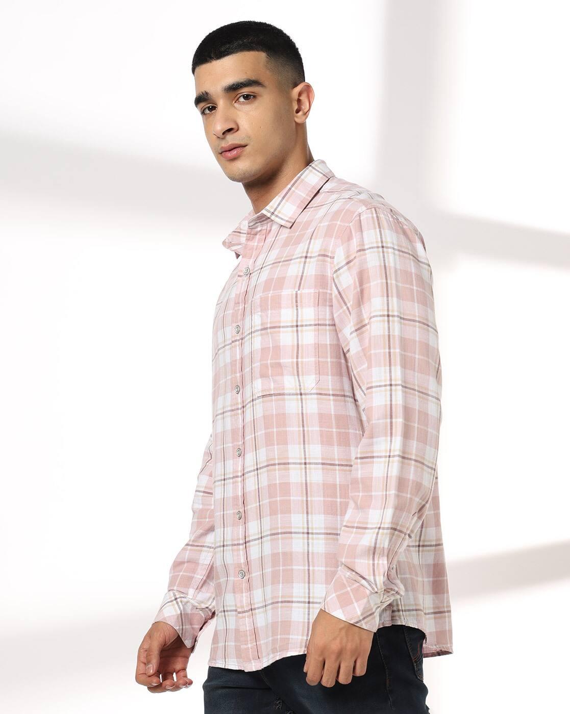 JOHN PLAYERS JEANS | Men Checked Slim Fit Shirt|1