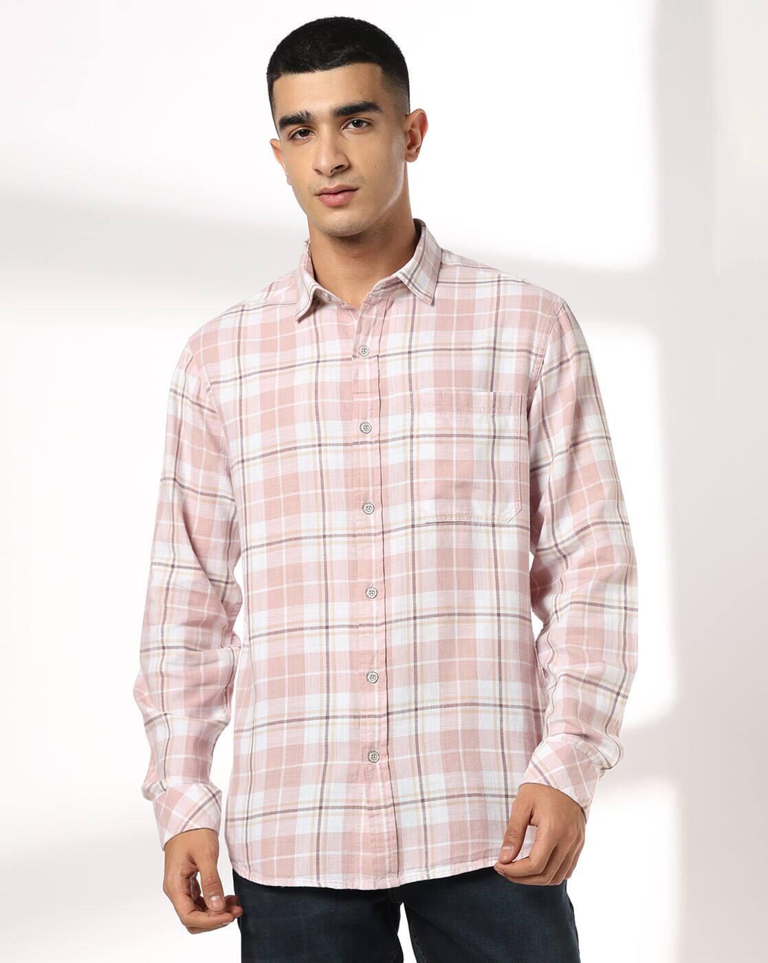 JOHN PLAYERS JEANS | Men Checked Slim Fit Shirt|2