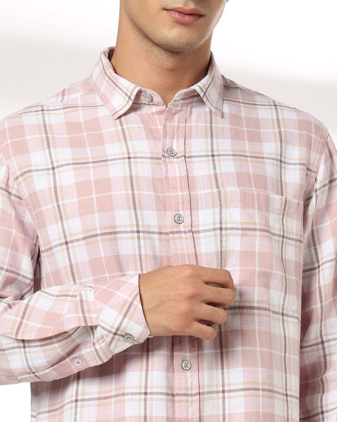 JOHN PLAYERS JEANS | Men Checked Slim Fit Shirt|3