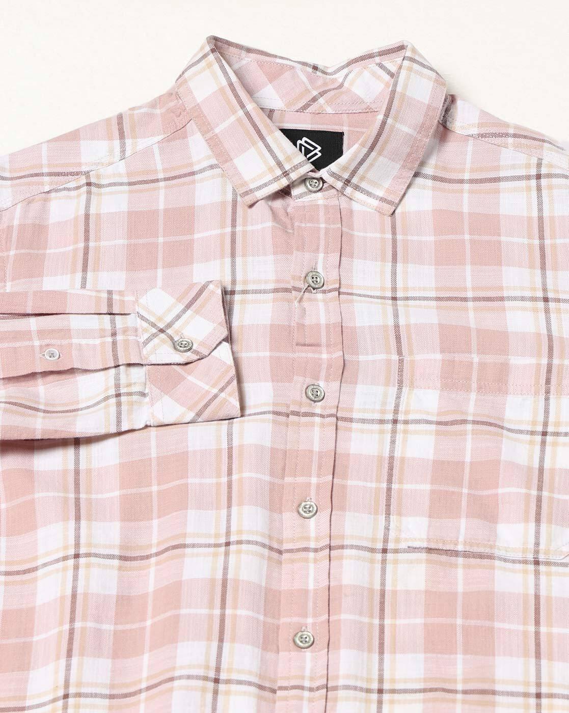 JOHN PLAYERS JEANS | Men Checked Slim Fit Shirt|4