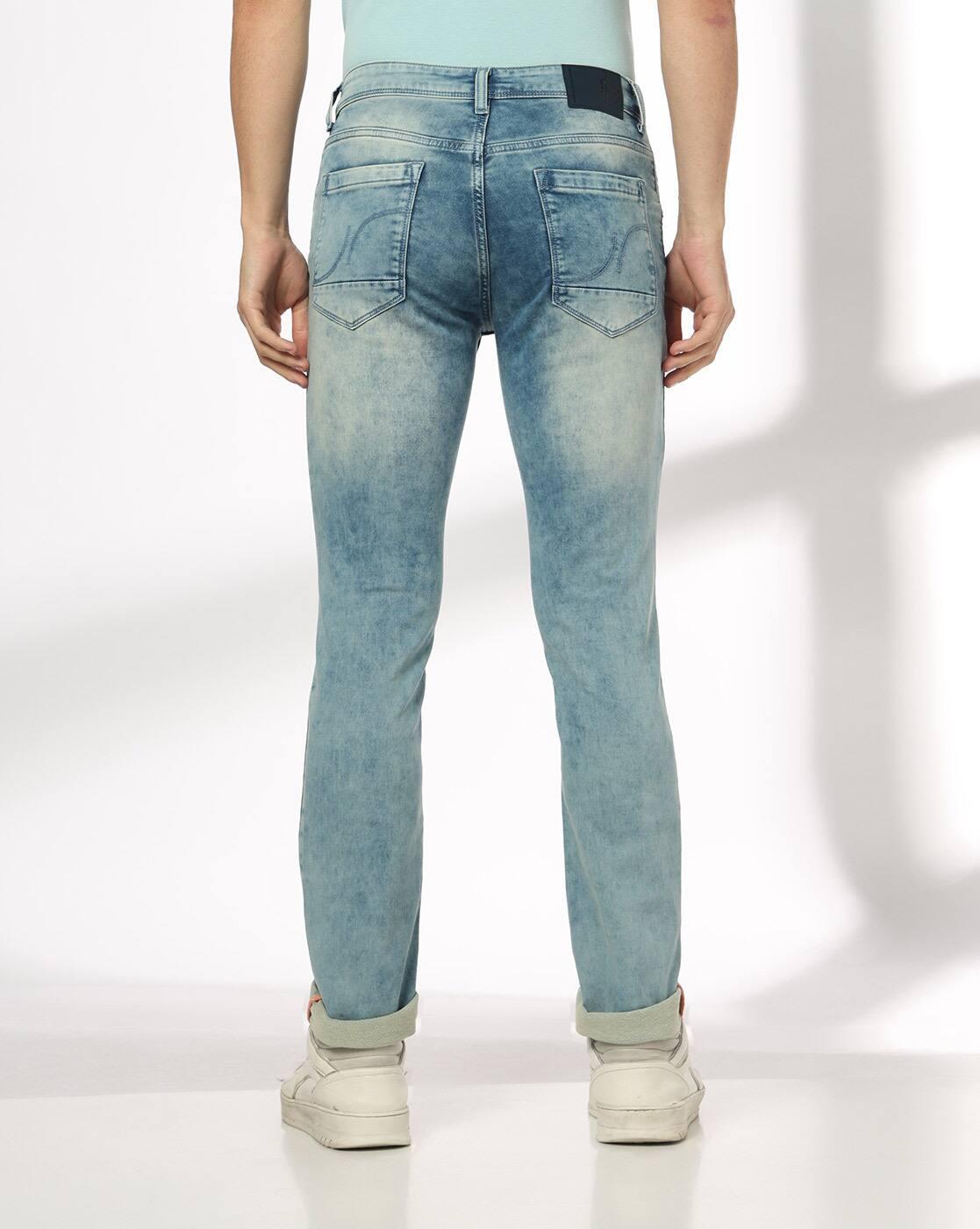 JOHN PLAYERS JEANS | Men Mid-Wash Slim Fit Jeans|2