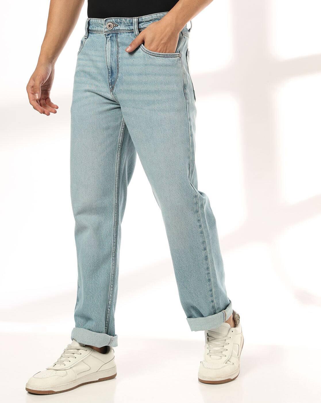 JOHN PLAYERS JEANS | Men Heavily Washed Straight Jeans|0