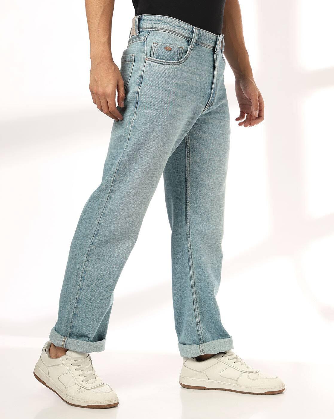 JOHN PLAYERS JEANS | Men Heavily Washed Straight Jeans|1