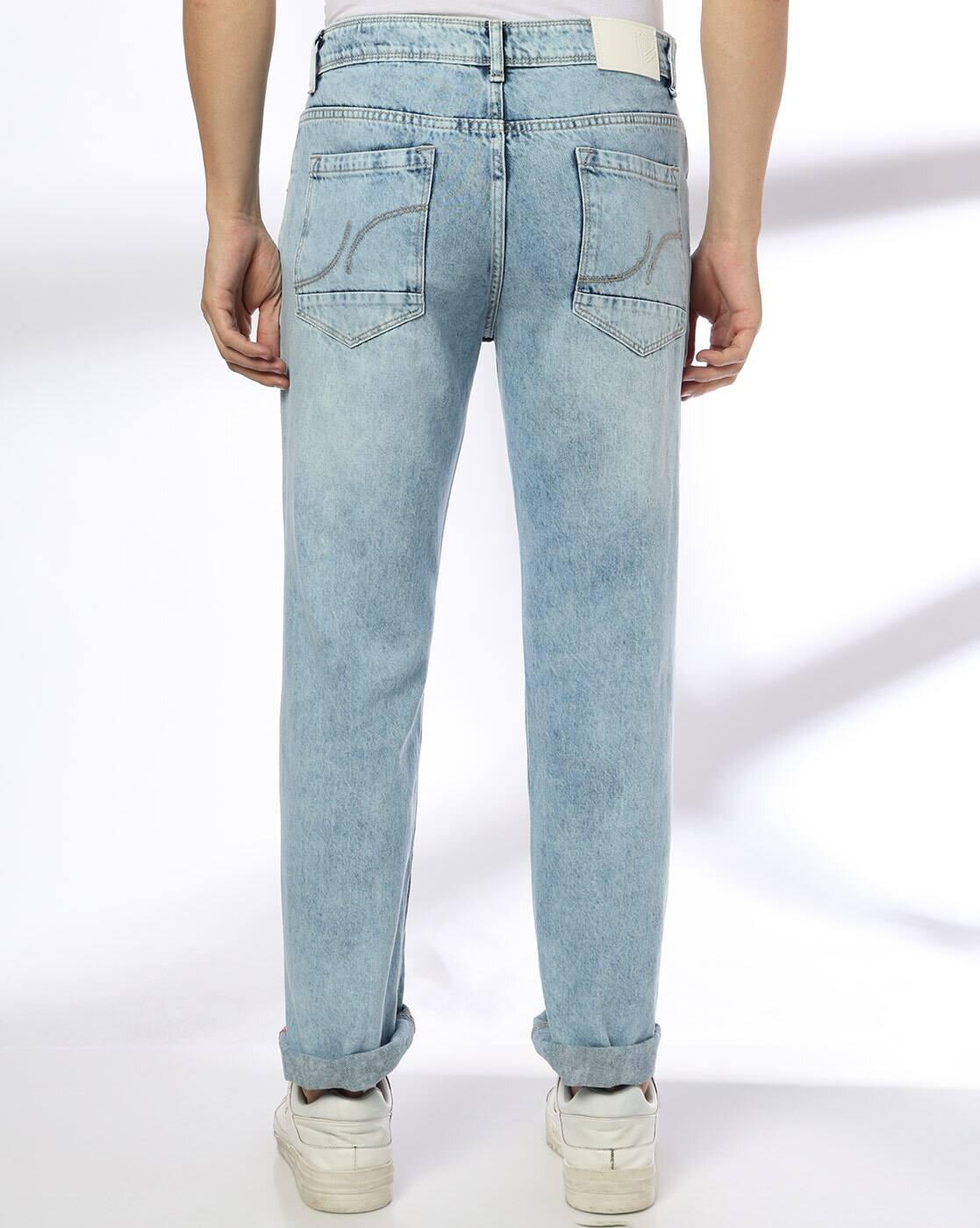 JOHN PLAYERS JEANS | Men Mid-Wash Straight Jeans|2