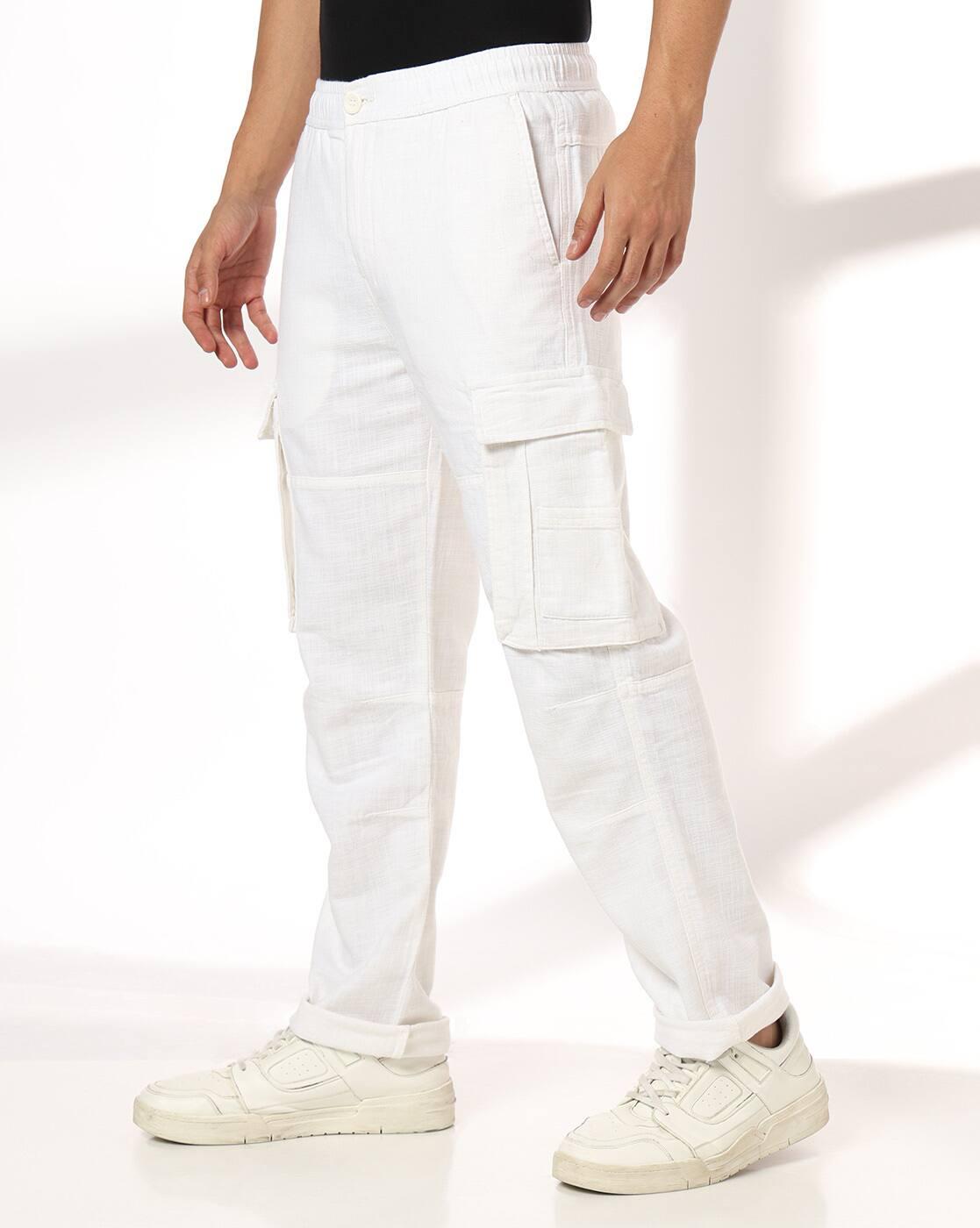 JOHN PLAYERS JEANS | Men Mid-Rise Straight Fit Cargo Trousers|1