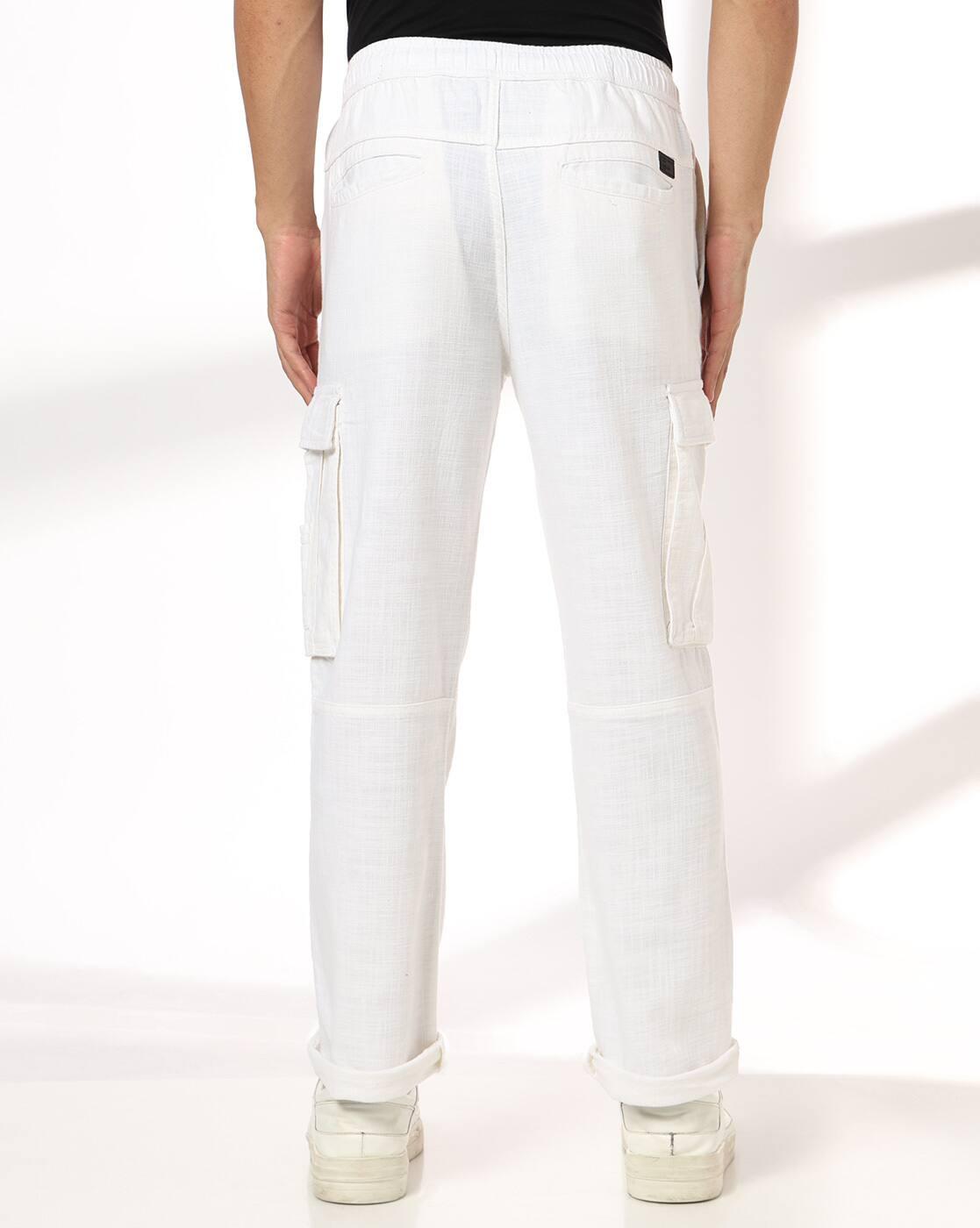 JOHN PLAYERS JEANS | Men Mid-Rise Straight Fit Cargo Trousers|2