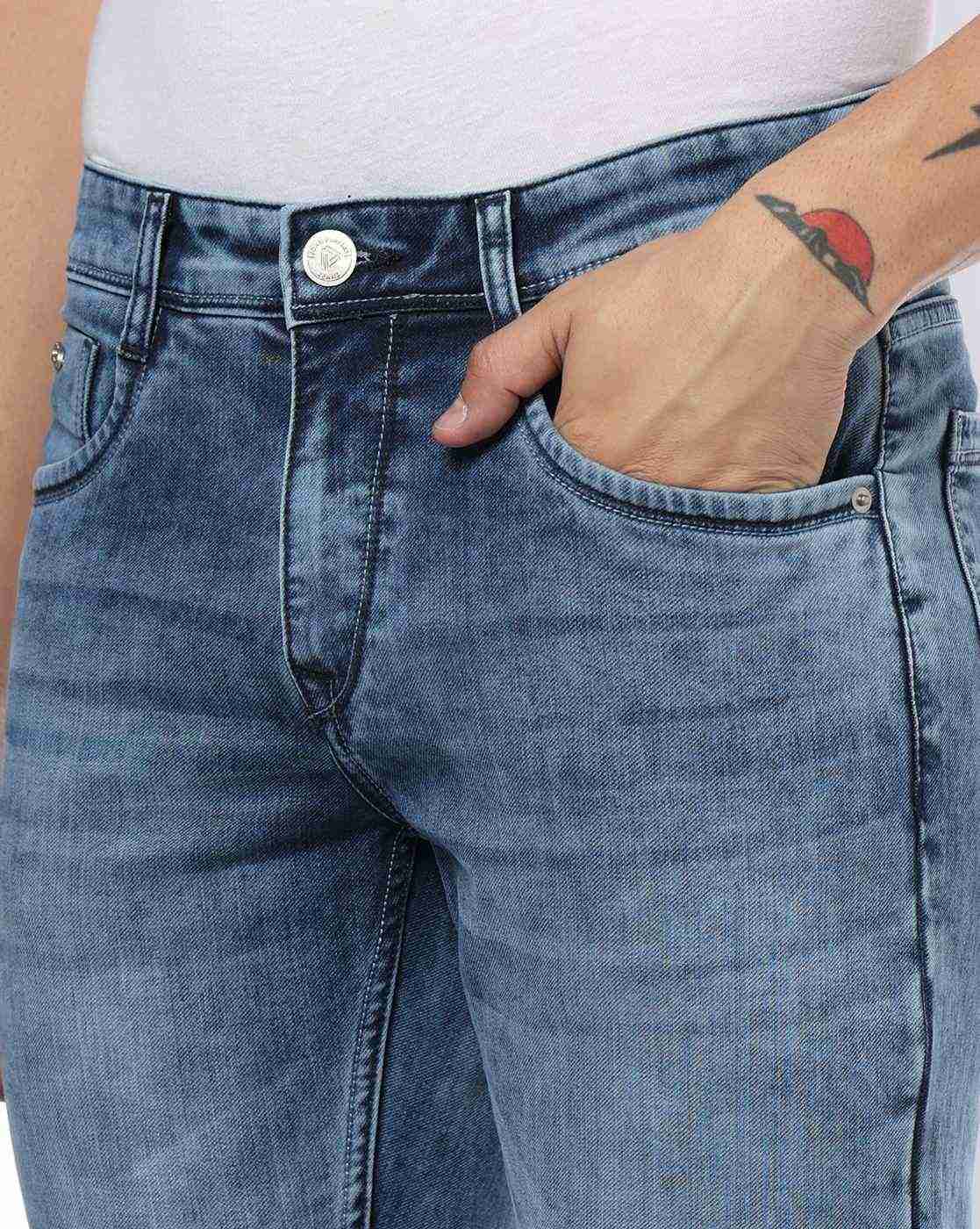 JOHN PLAYERS JEANS | Men Cotton Stretch Slim Fit Mid Rise Jeans|3