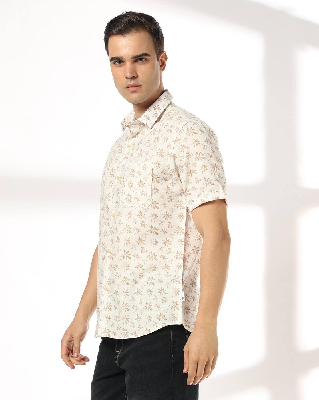 JOHN PLAYERS JEANS | Men All-Over Print Regular Fit Shirt with Patch Pocket|1