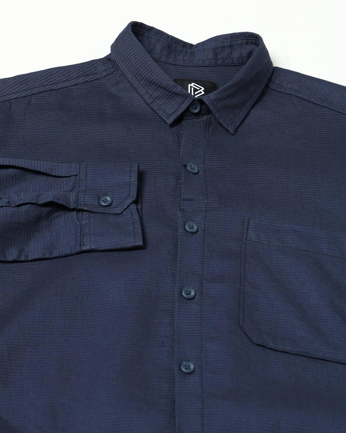 JOHN PLAYERS JEANS | Men Slim Fit Cotton Shirt with Patch Pocket|6