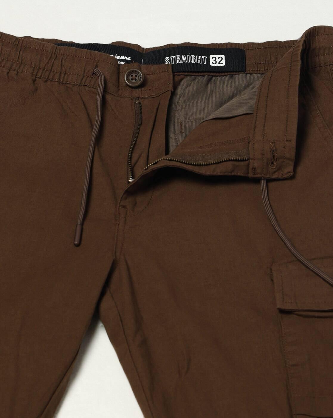 JOHN PLAYERS JEANS | Men Straight Fit Cargo Trousers|4