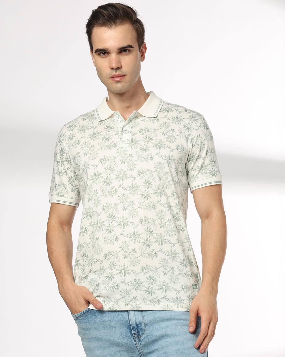 JOHN PLAYERS JEANS | Men Tropical Print Slim Fit Polo T-Shirt|0