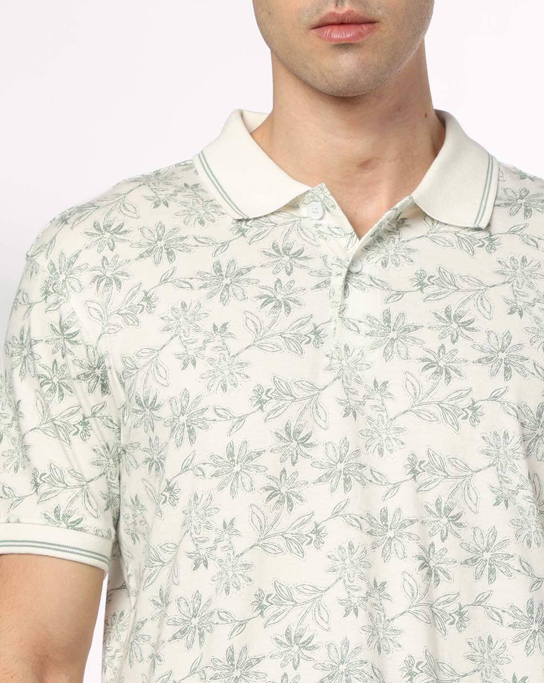 JOHN PLAYERS JEANS | Men Tropical Print Slim Fit Polo T-Shirt|3