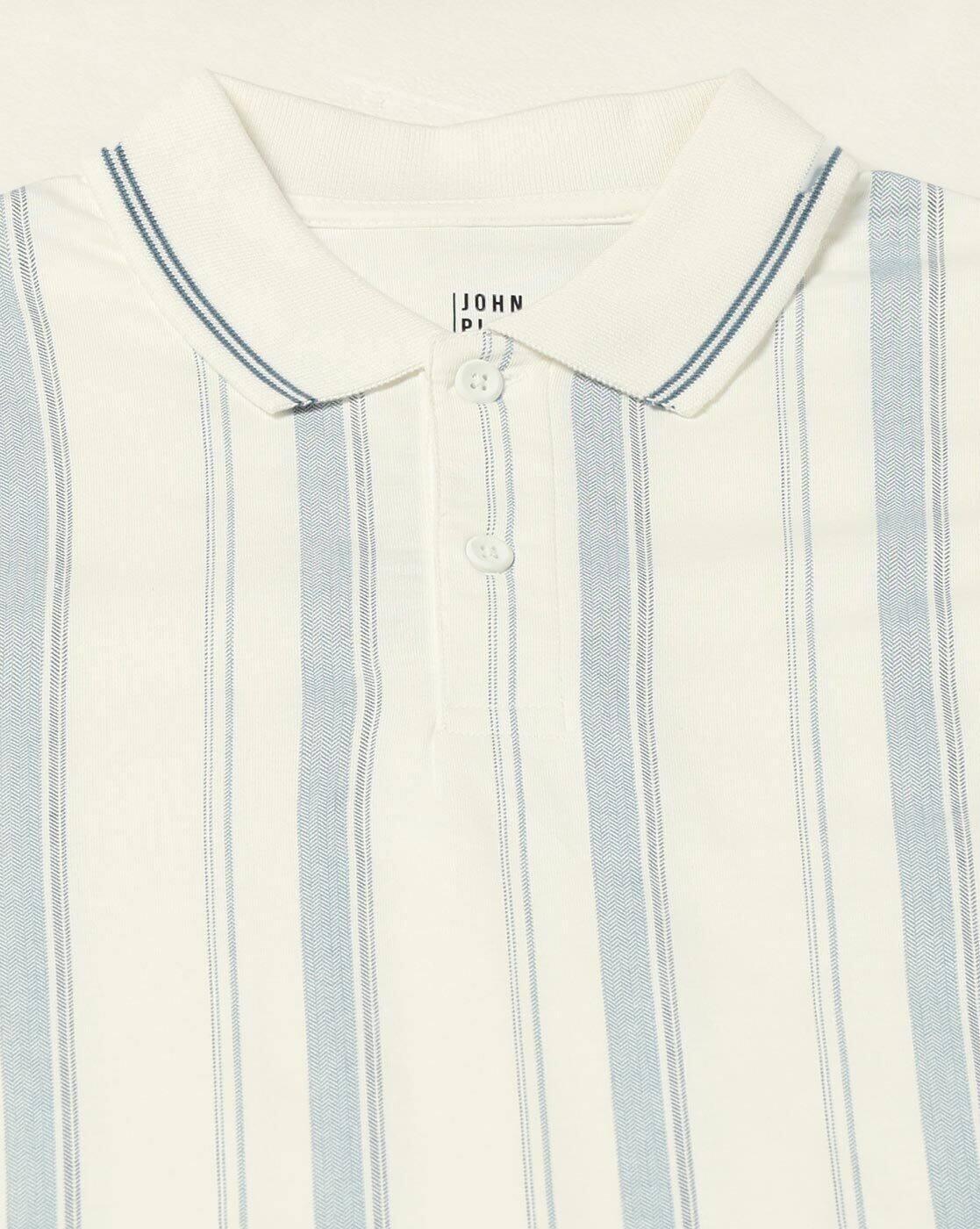 JOHN PLAYERS JEANS | Men Striped Slim Fit Polo T-Shirt|4
