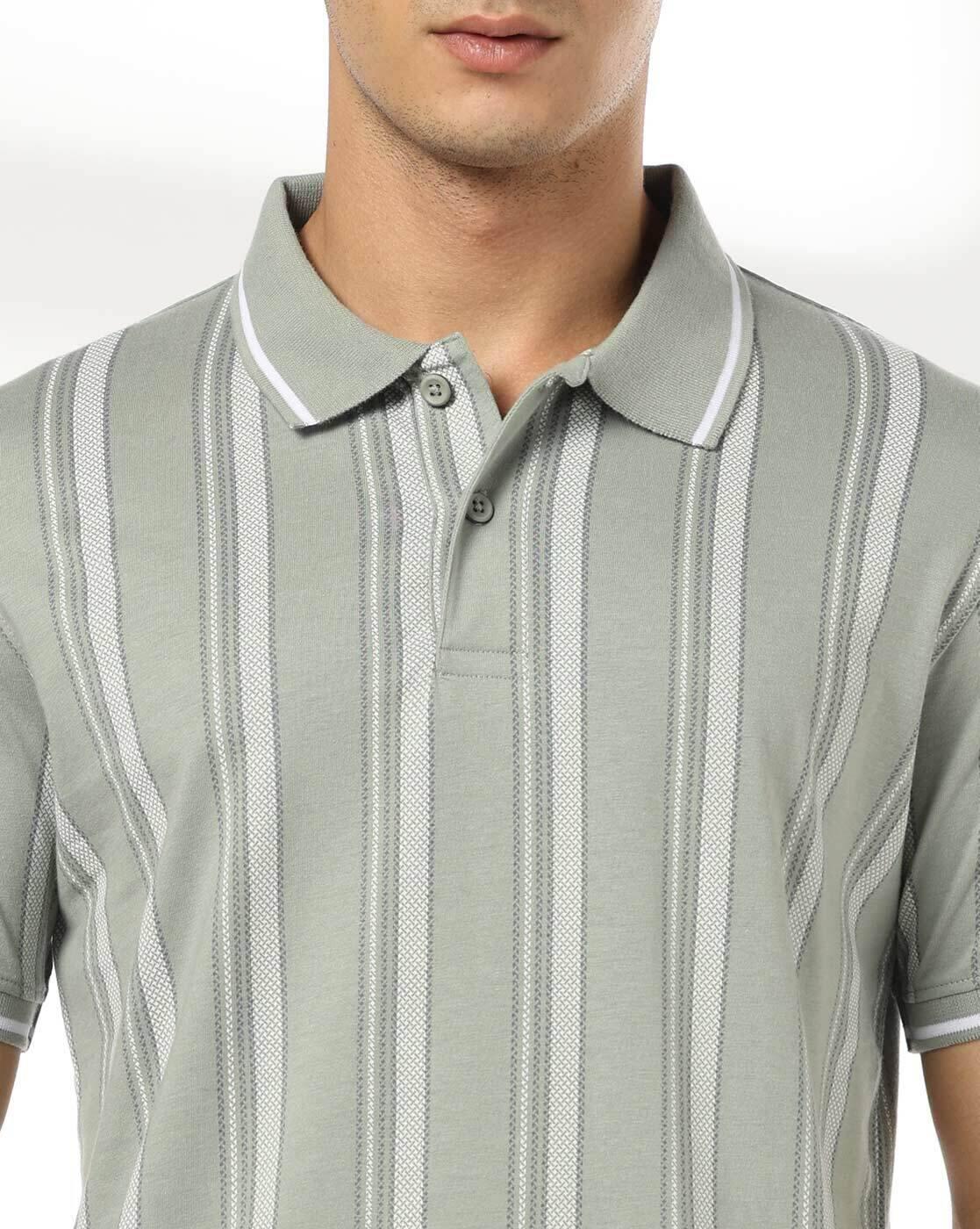 JOHN PLAYERS JEANS | Men Striped Slim Fit Polo T-Shirt|3