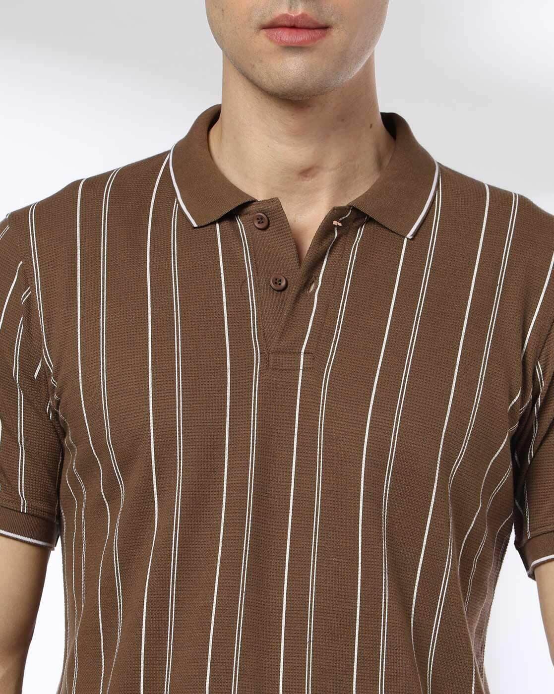 JOHN PLAYERS JEANS | Men Striped Slim Fit Polo T-Shirt|3