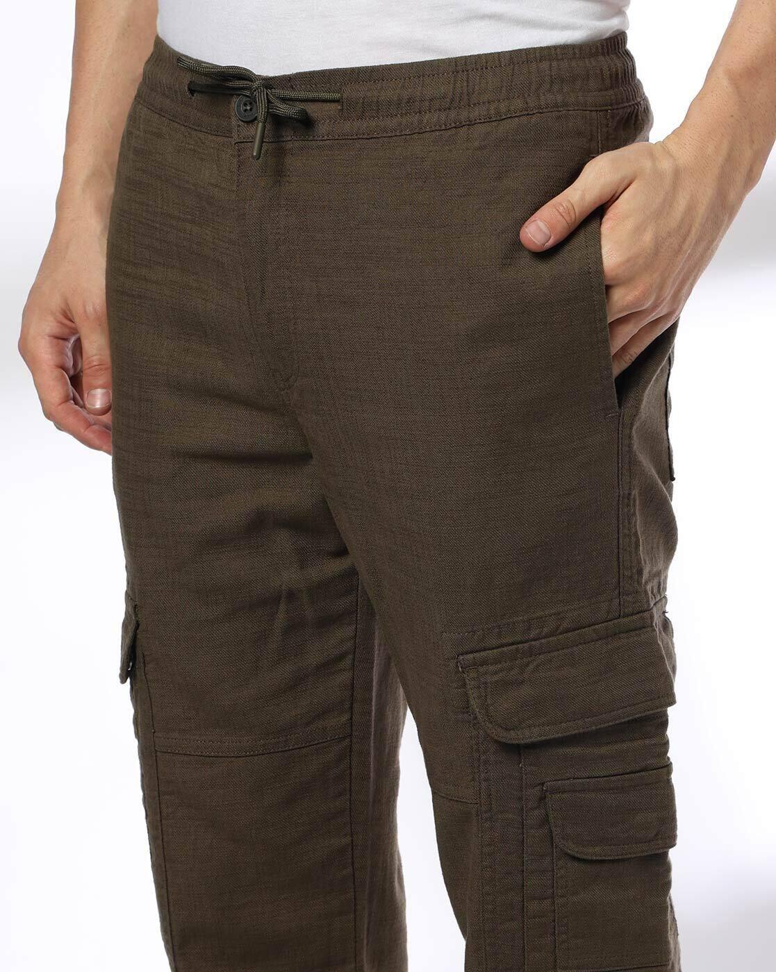 JOHN PLAYERS JEANS | Men Straight Fit Cotton Cargo Pants|3