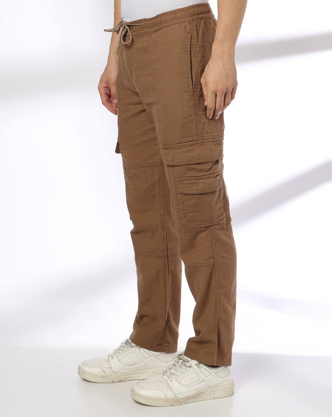 JOHN PLAYERS JEANS | Men Straight Fit Cotton Cargo Pants|1