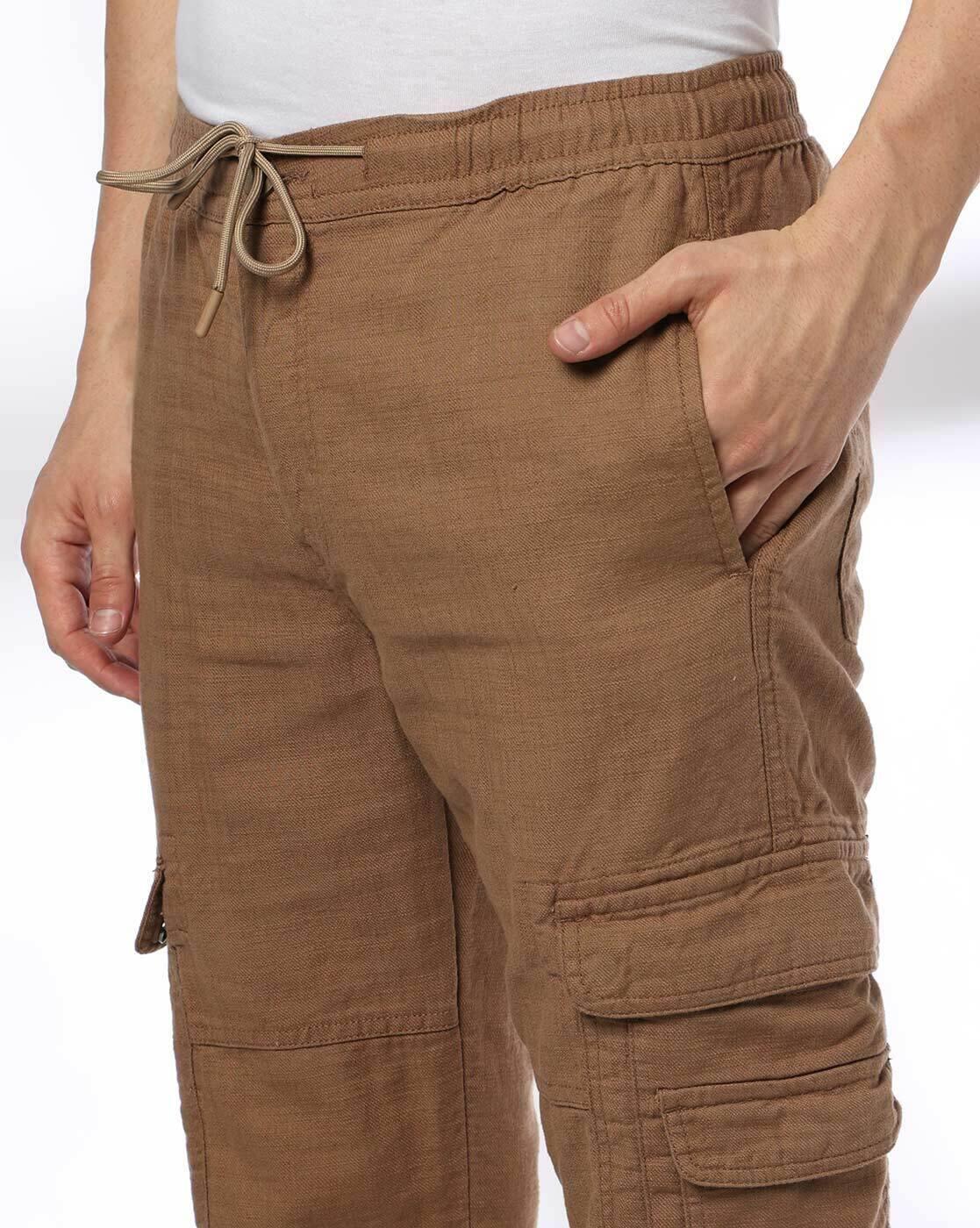 JOHN PLAYERS JEANS | Men Straight Fit Cotton Cargo Pants|3