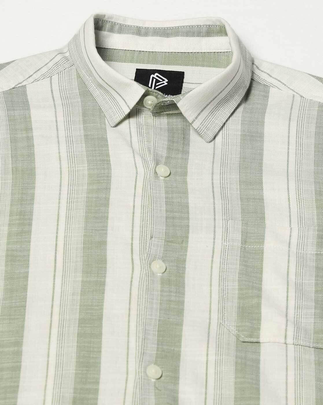JOHN PLAYERS JEANS | Men Striped Regular Fit Shirt with Patch Pocket|4
