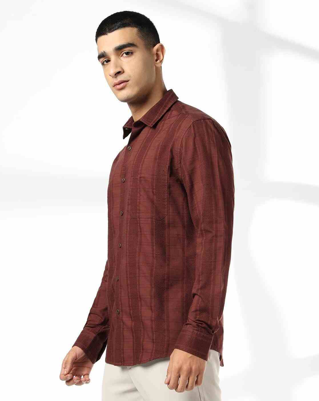 JOHN PLAYERS JEANS | Men Striped Slim Fit Shirt|1
