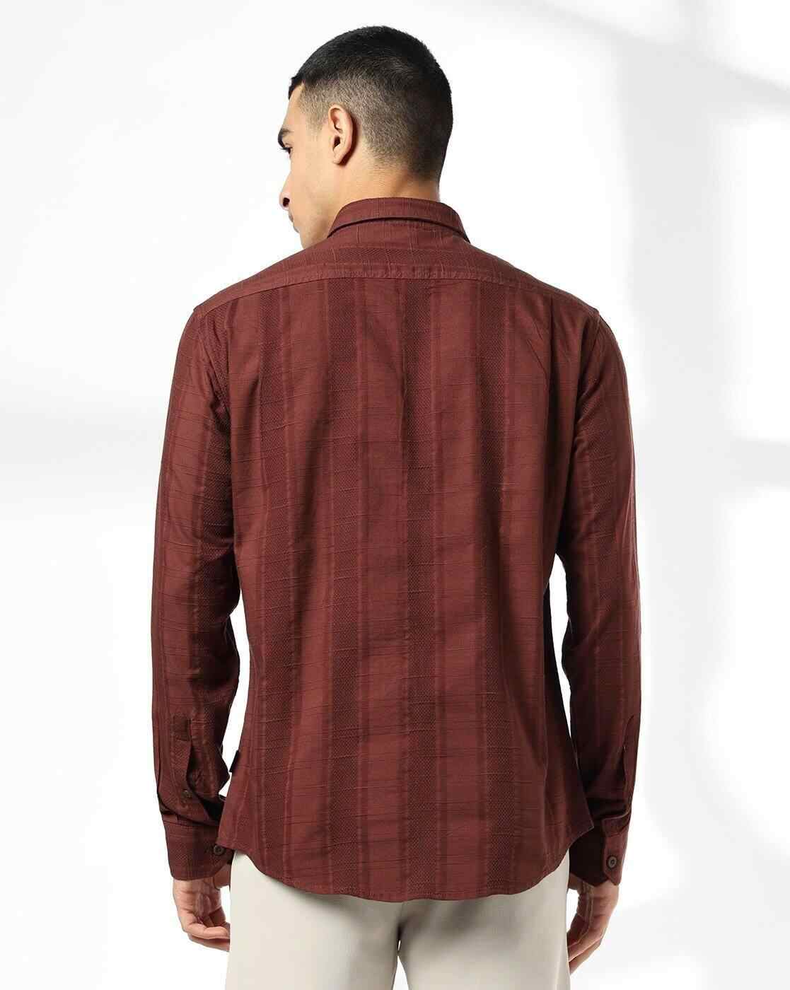 JOHN PLAYERS JEANS | Men Striped Slim Fit Shirt|2