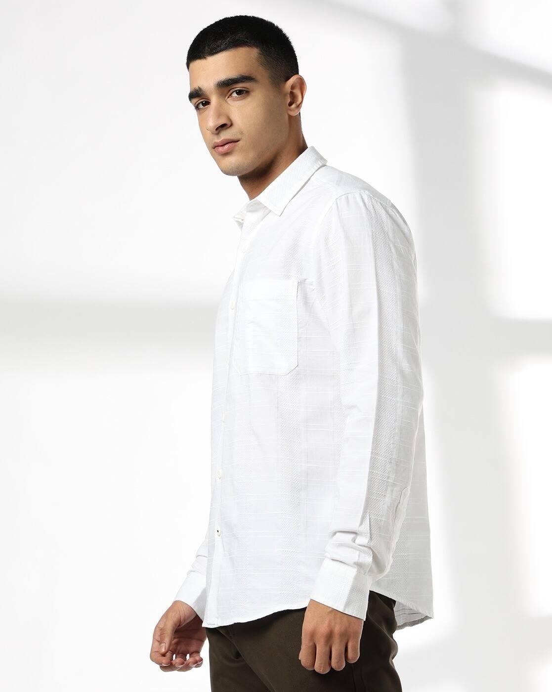 JOHN PLAYERS JEANS | Men Striped Slim Fit Shirt|1