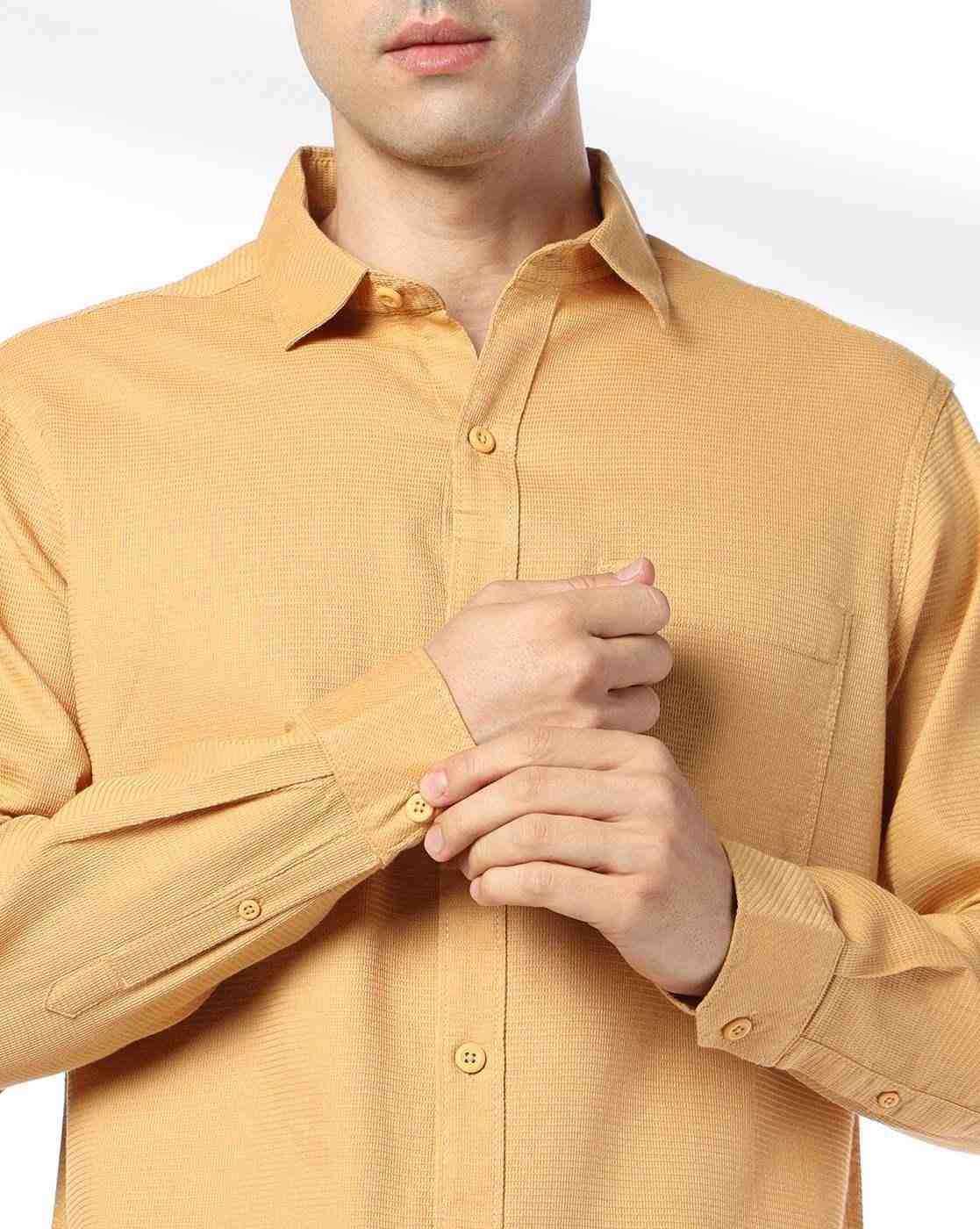 JOHN PLAYERS JEANS | Men Slim Fit Cotton Structured Shirt with Patch Pocket|4