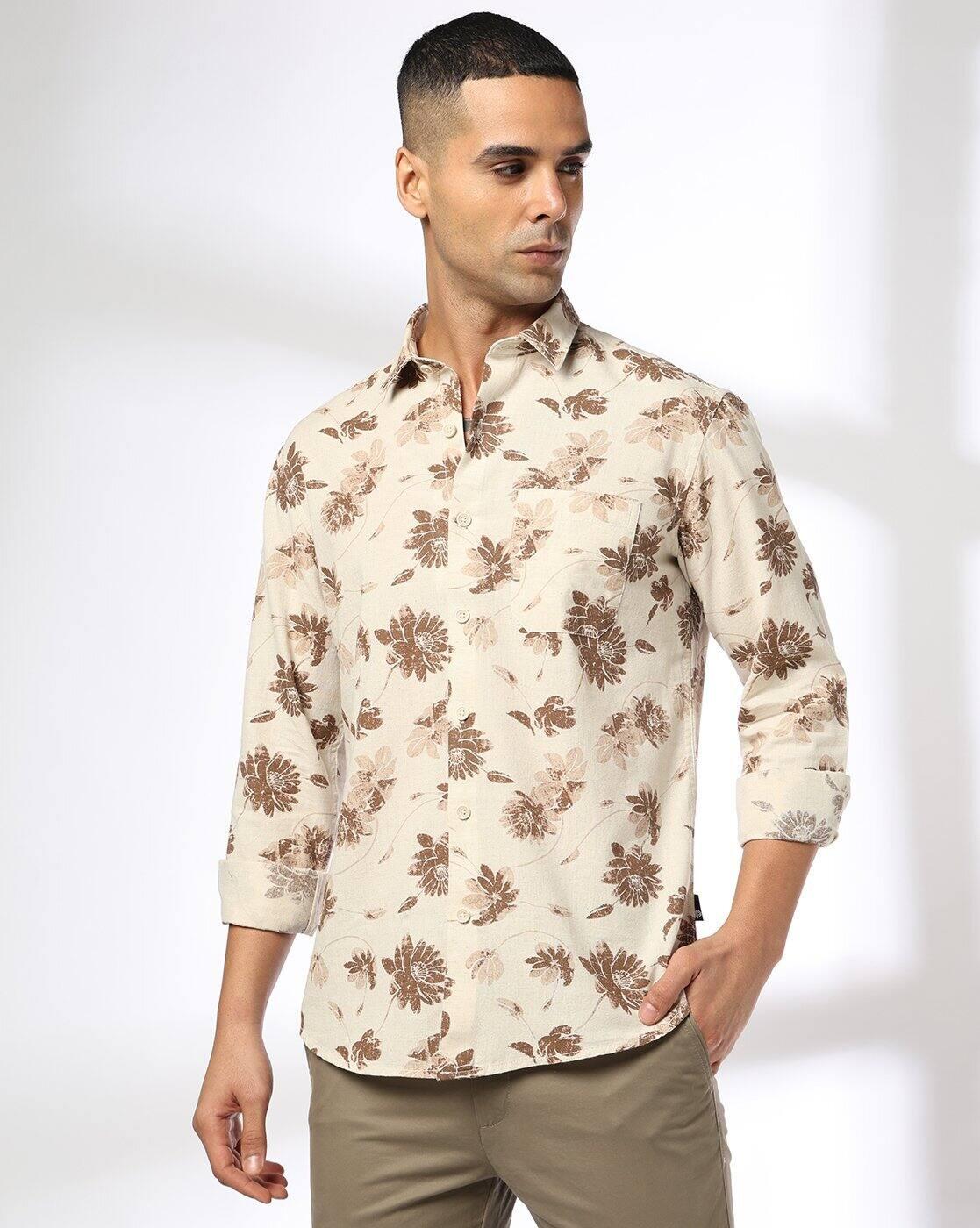 JOHN PLAYERS JEANS | Men Printed Slim Fit Classic Shirt|3