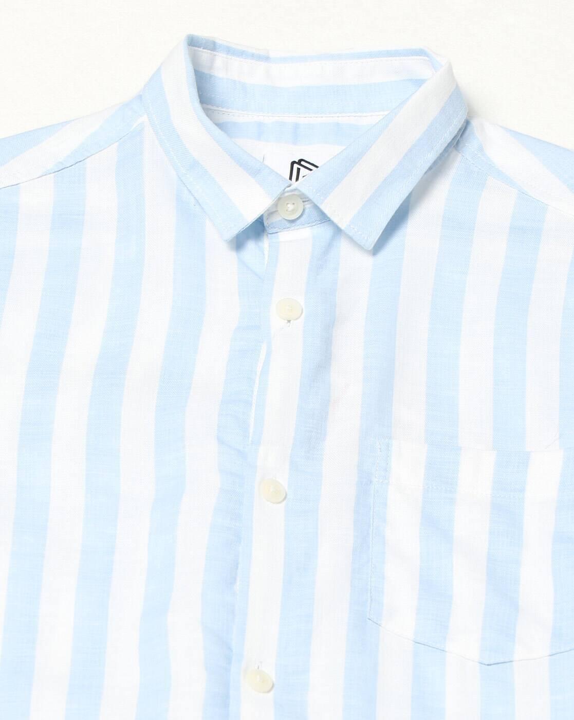 JOHN PLAYERS JEANS | Men Striped Regular Fit Cotton Shirt with Patch Pocket|4