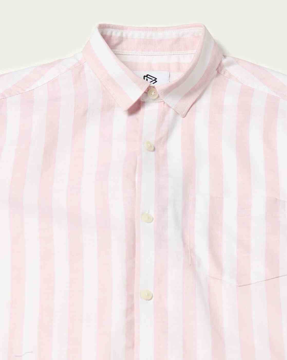 JOHN PLAYERS JEANS | Men Striped Regular Fit Cotton Shirt with Patch Pocket|5