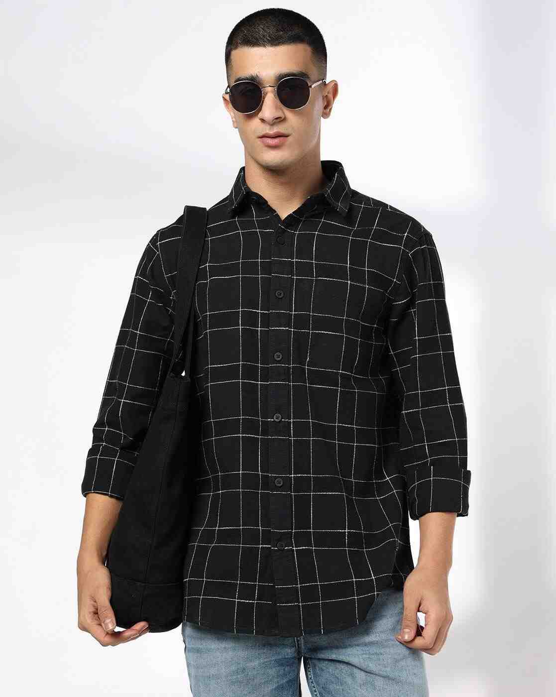 JOHN PLAYERS JEANS | Men Checks Slim Fit Classic Shirt|0