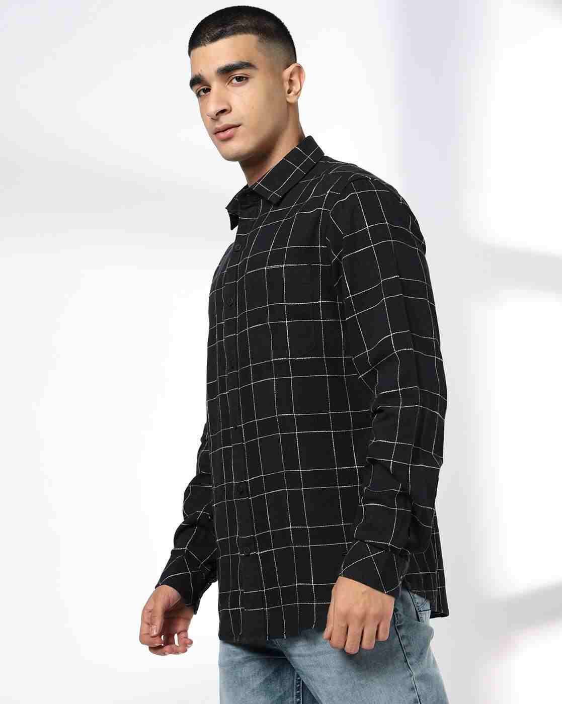 JOHN PLAYERS JEANS | Men Checks Slim Fit Classic Shirt|1