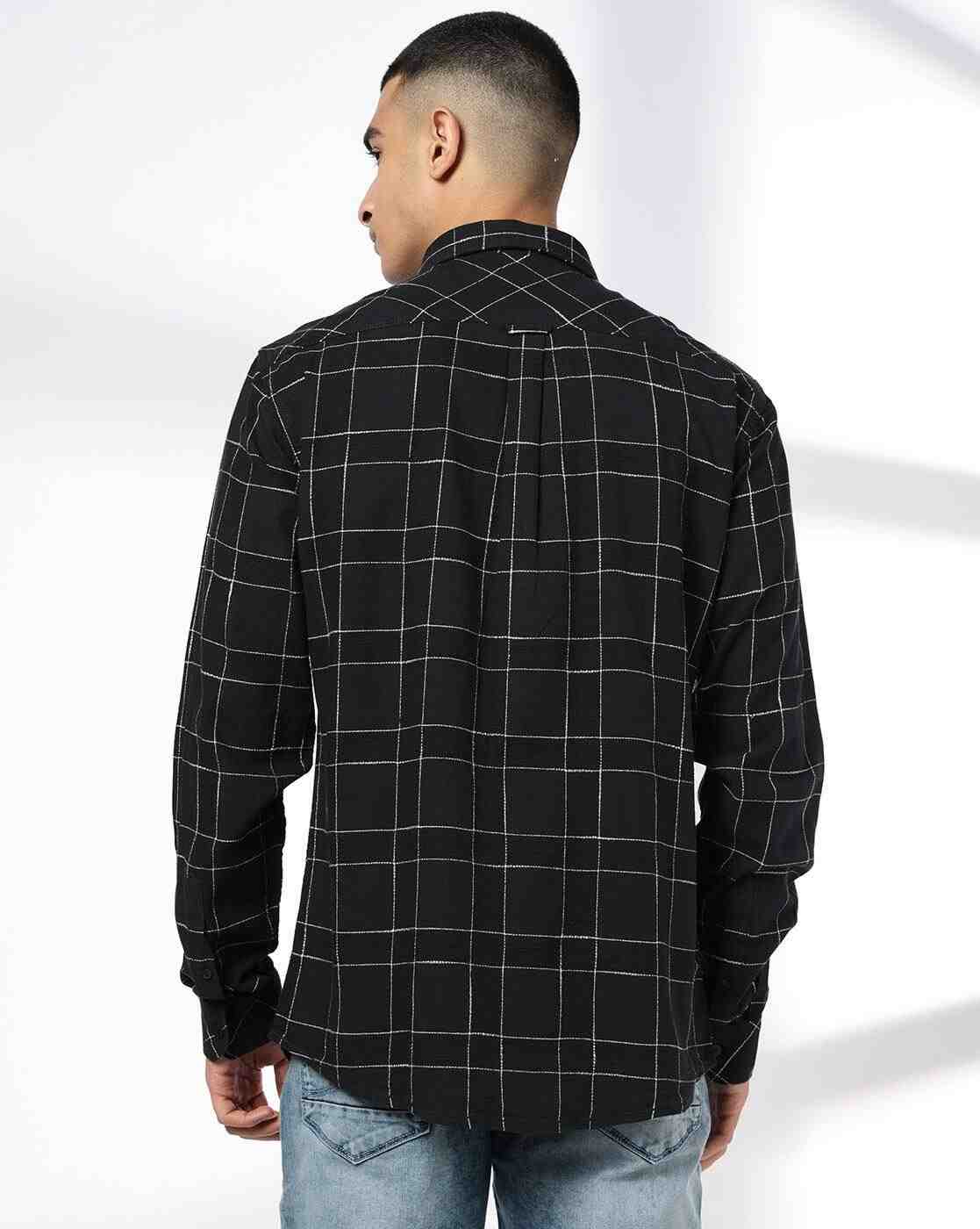 JOHN PLAYERS JEANS | Men Checks Slim Fit Classic Shirt|2