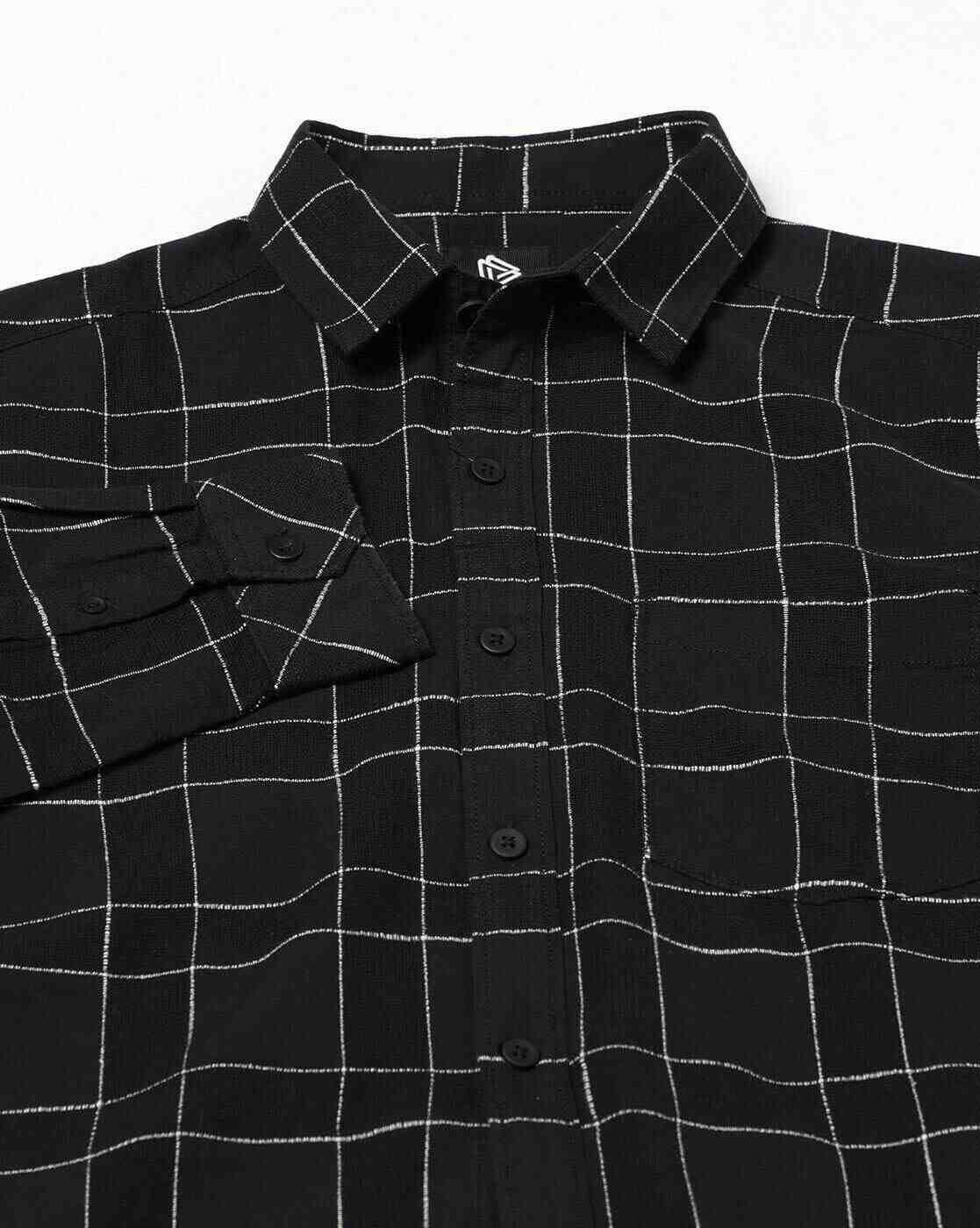 JOHN PLAYERS JEANS | Men Checks Slim Fit Classic Shirt|6
