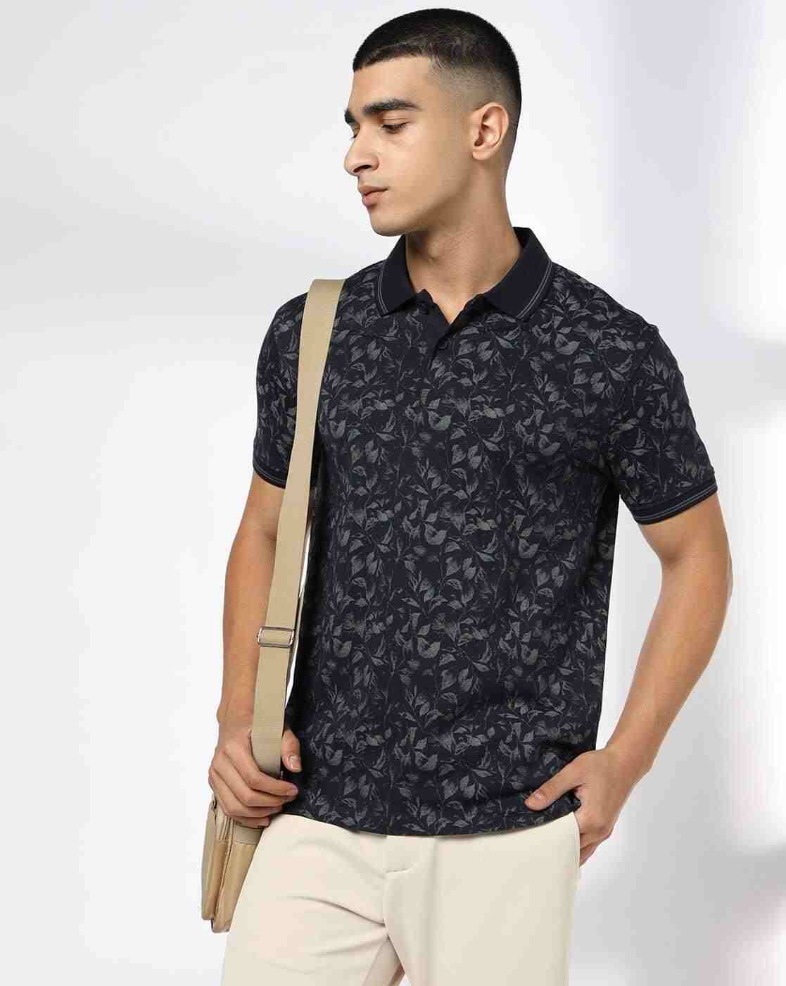 JOHN PLAYERS JEANS | Men Printed Slim Fit Polo T-Shirt|0