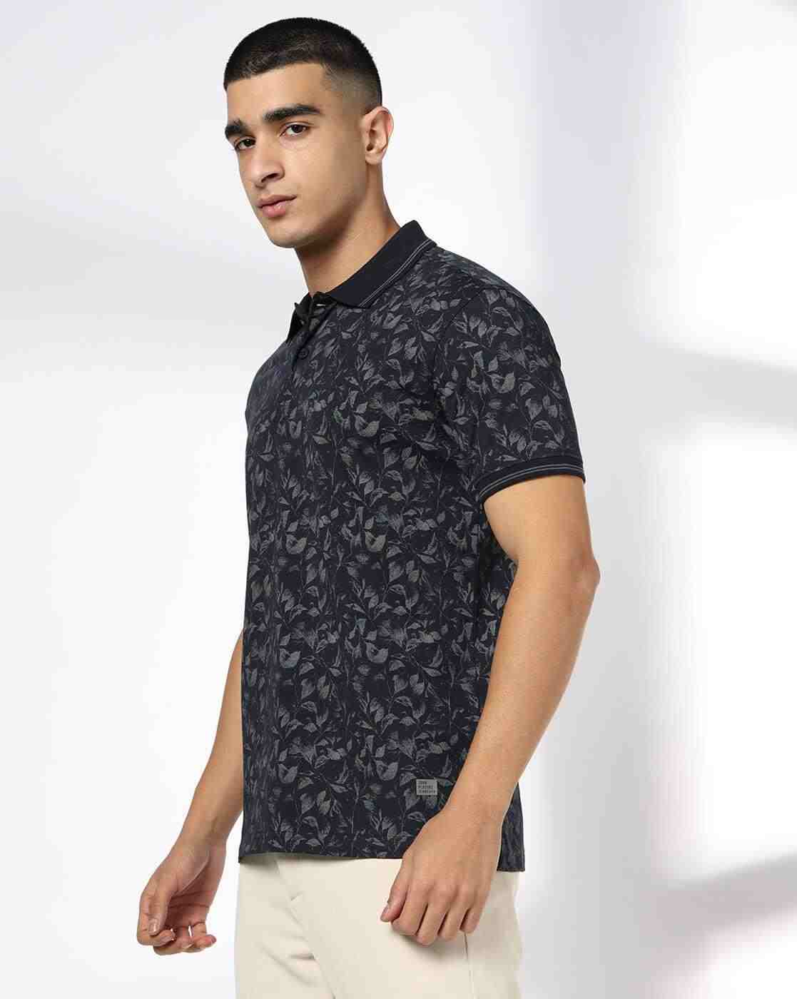 JOHN PLAYERS JEANS | Men Printed Slim Fit Polo T-Shirt|1