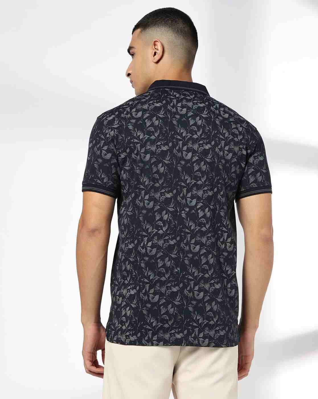 JOHN PLAYERS JEANS | Men Printed Slim Fit Polo T-Shirt|2