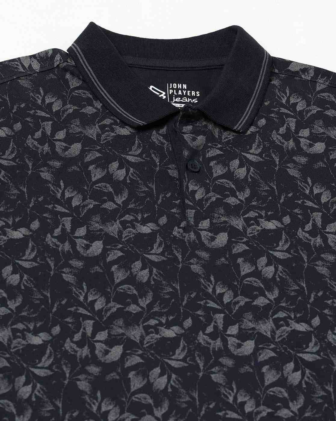 JOHN PLAYERS JEANS | Men Printed Slim Fit Polo T-Shirt|5