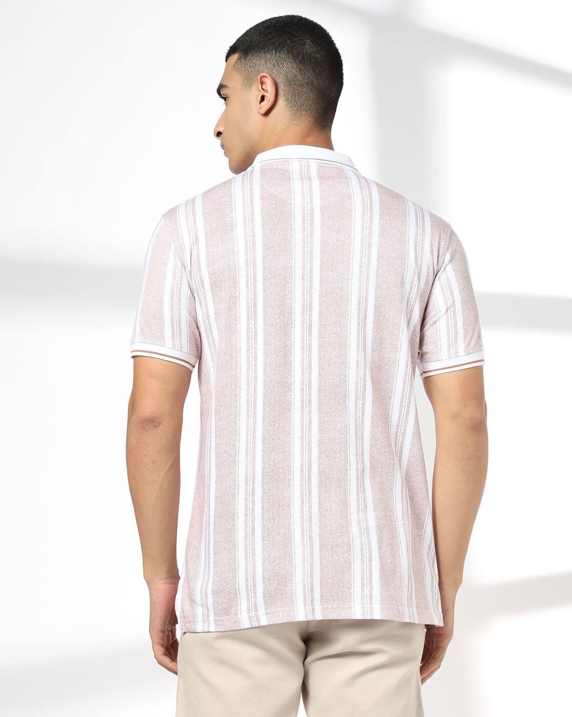 JOHN PLAYERS JEANS | Men Stripes Slim Fit Polo T-Shirt|2