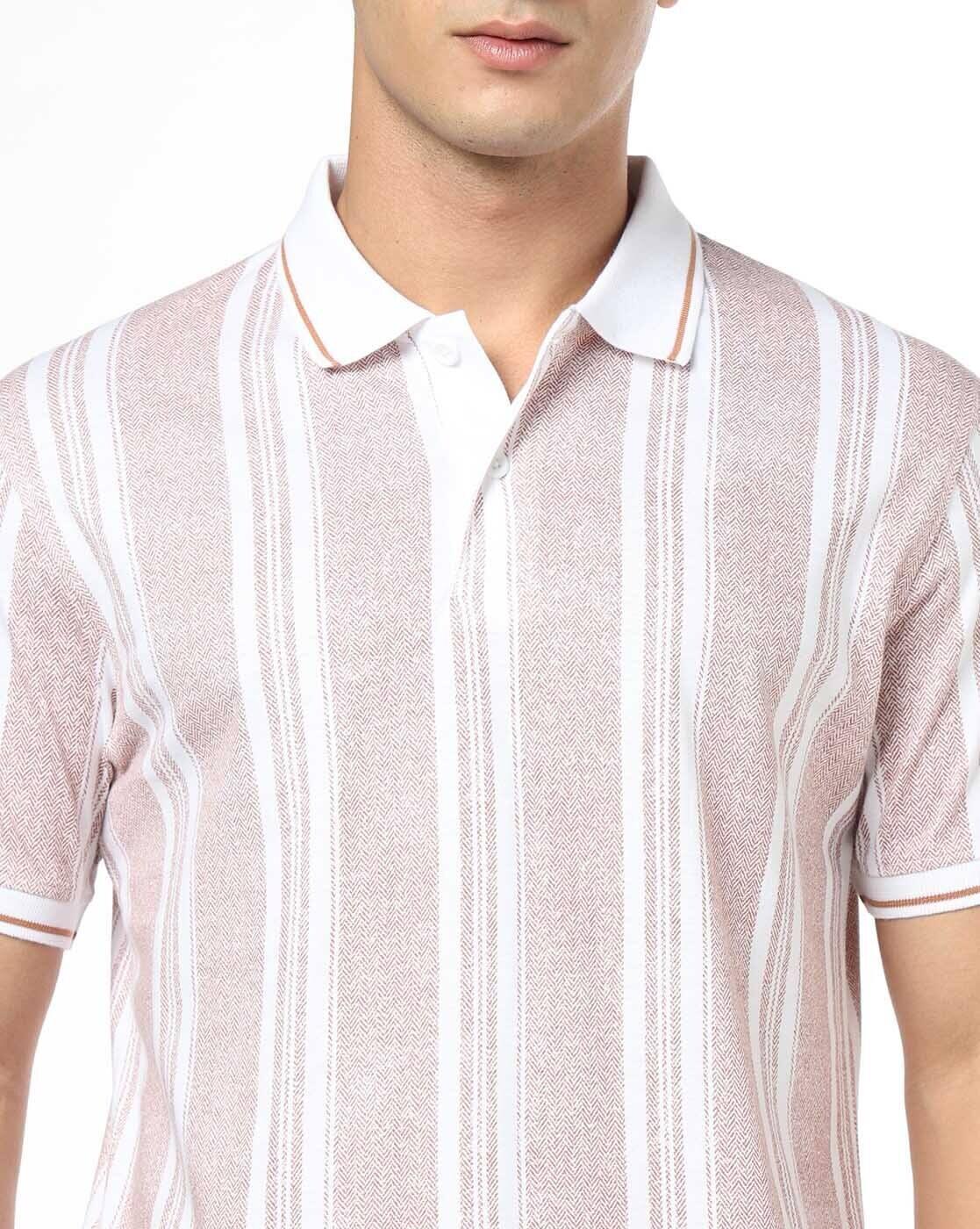 JOHN PLAYERS JEANS | Men Stripes Slim Fit Polo T-Shirt|3