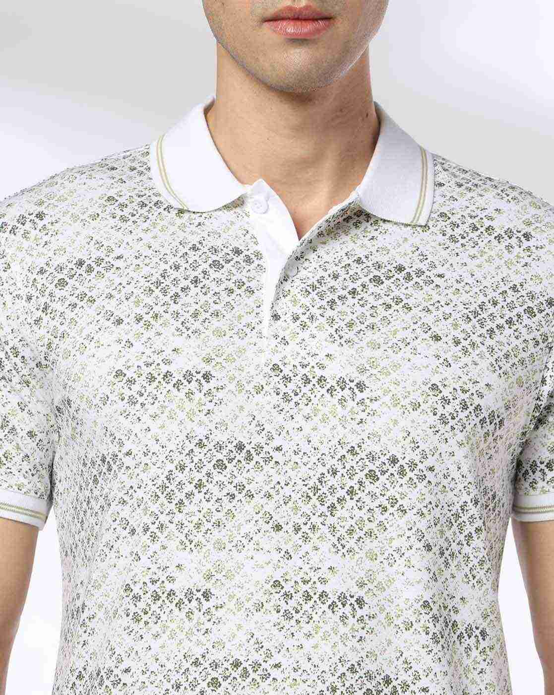JOHN PLAYERS JEANS | Men Micro Print Slim Fit Polo T-Shirt|3