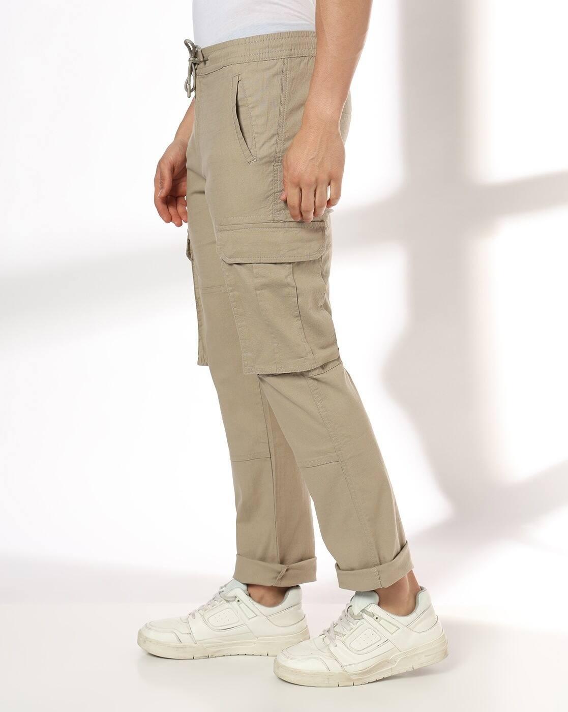 JOHN PLAYERS JEANS | Men Straight Fit Cargo Pants|1